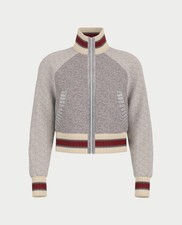 Maglione con zip intarsiato