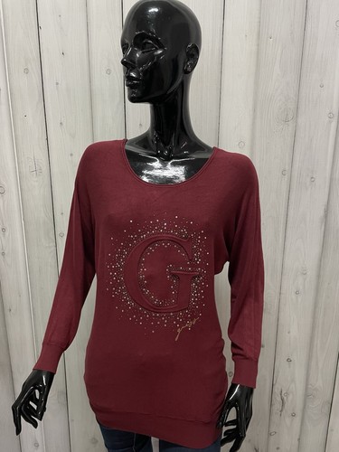 Guess donna maglia bordeaux - guess,